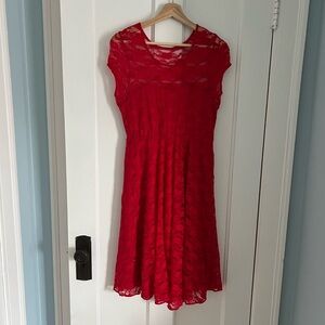 ASOS Maternity Bright Red Lace Midi Dress